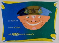 HENRION, Frederic Henri Kay - the FORCES of COURSE. TAKE PUNCH lithographic poster in colours,