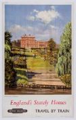 SHEPHERD - ENGLAND`S STATELY HOMES, Brirtish Railways lithographic poster in colours, 1956,