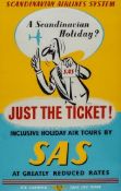 VARNEY - JUST THE TICKET, SAS lithographic poster in colours, printed by Waterlow  &  Sons Ltd,.