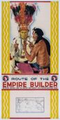 REISS, Winold - GREAT NORTHERN RAILWAY,ROUTE OF THE  EMPIRE BUILDERS lithographic poster in colours,