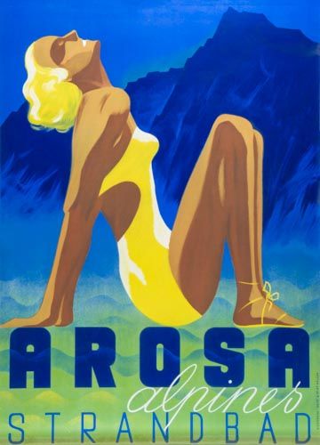 WEISKONIG,WERNER (1907-1982) - AROSA lithographic poster in colour, printed by Eidenbenz-Seitz, St.