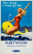 CASWELL - FLEETWOOD, British Railways offset lithographic poster in colours, printed by
