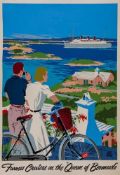 TREIDLER, Adolph (1886-1981) - FURNESS CRUISES ON THE QUEEN OF bERMUDA lithographic poster in