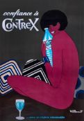 VILLEMOT, Bernard - CONTREX offset lithographic poster in colours, c.1977, printed by Courbet,