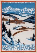 BRODERS, Roger (1883-1953) - MONT REWARD, Winter. PLM lithographic poster in colours, c.1930,