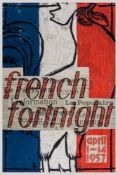 RABIN - FRENCH FORTNIGHT offset lithographic poster in colours, printed by The Baynard Press, cond