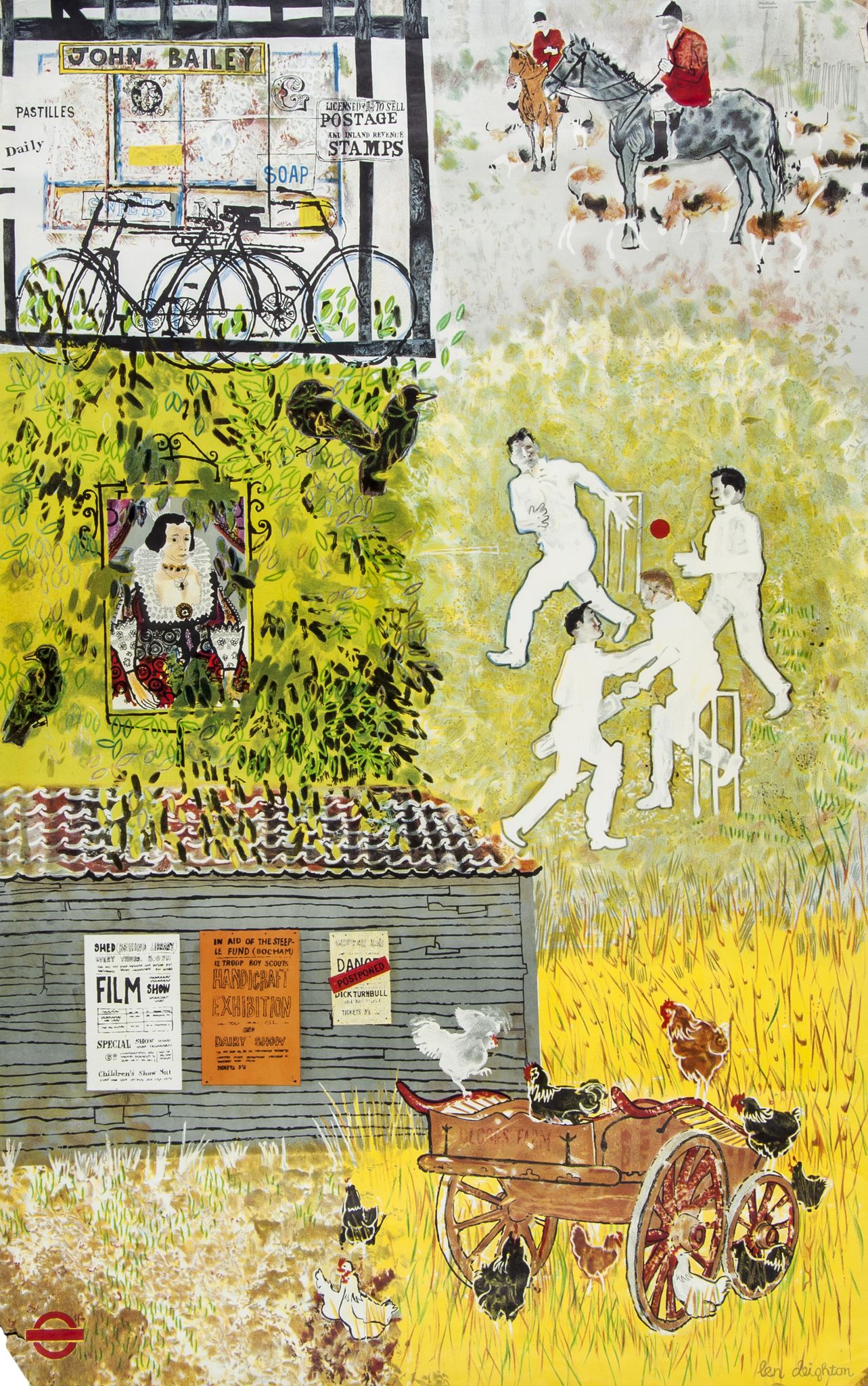 DEIGHTON,  Leonard Cyril (b.1929) - IN LONDON`S COUTRY; VILLAGE LIFE lithographic poster in colours,