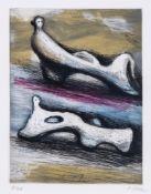 Henry Moore (1898-1986) - Two Reclining Figures (c.669) etching with aquatint and roulette printed