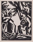 Cecil French Salkeld (1908-1968) - Port Bar woodcut, circa 1938, published by Gayfield Press,
