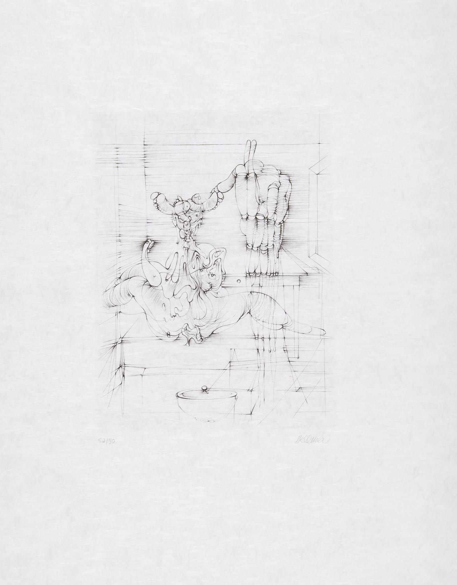 Hans Bellmer (1902-1975) - Hommage to Picasso Etching, 1973, signed in pencil, numbered 52/90, co-