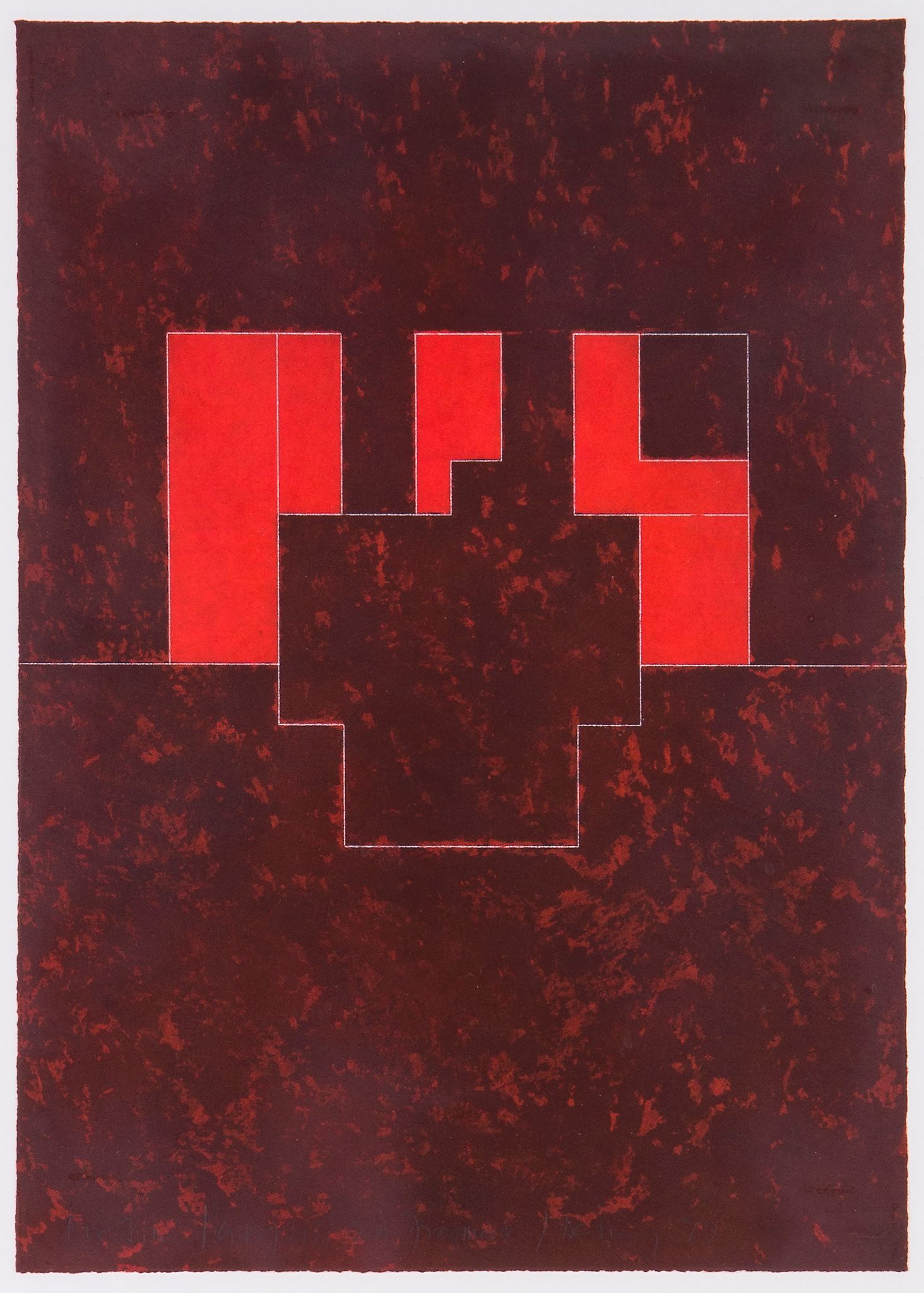Robyn Denny (b.1930) - Graffiti Fragment (Red) etching and aquatint printed in colours, 1977,