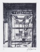 George Segal (1924-2000) - Telephone Booth etching, 1962, signed and dated in black ink, numbered
