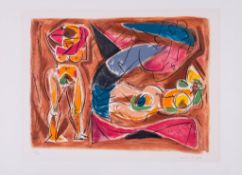 Andre Masson (1896-1987) - Odalisque lithograph printed in colours, 1975, signed in pencil, numbered