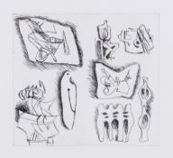Henry Moore (1898-1986) - Sculptural Ideas 3 (c.582) two etchings, 1980, impressions from the