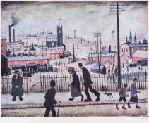 Laurence Stephen Lowry (1887-1976) - View of a Town offset lithograph printed in colours, 1973,