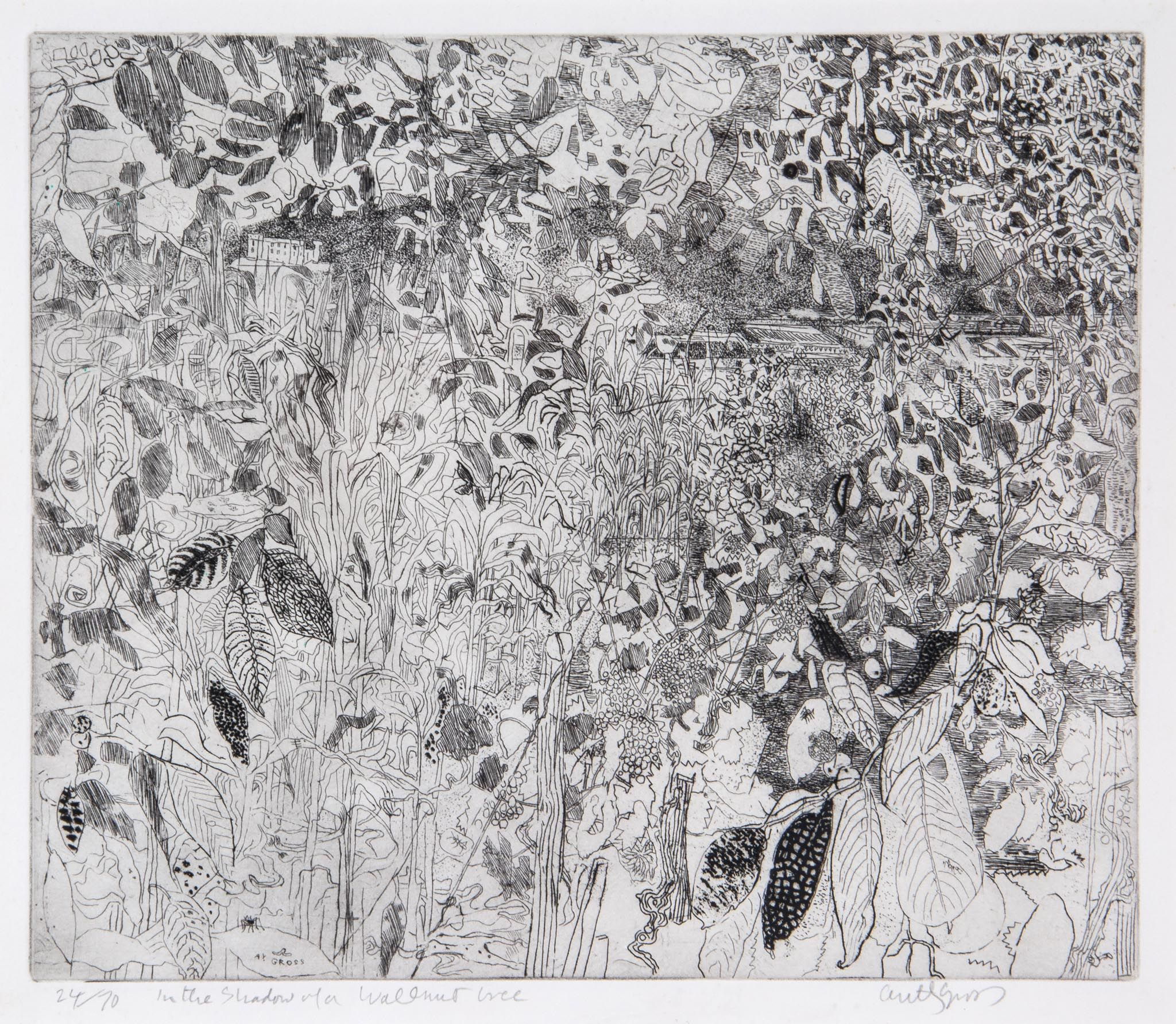 Anthony Gross (1905-1984) - In the Shadow of a Walnut Tree etching, 1968, signed and titled in