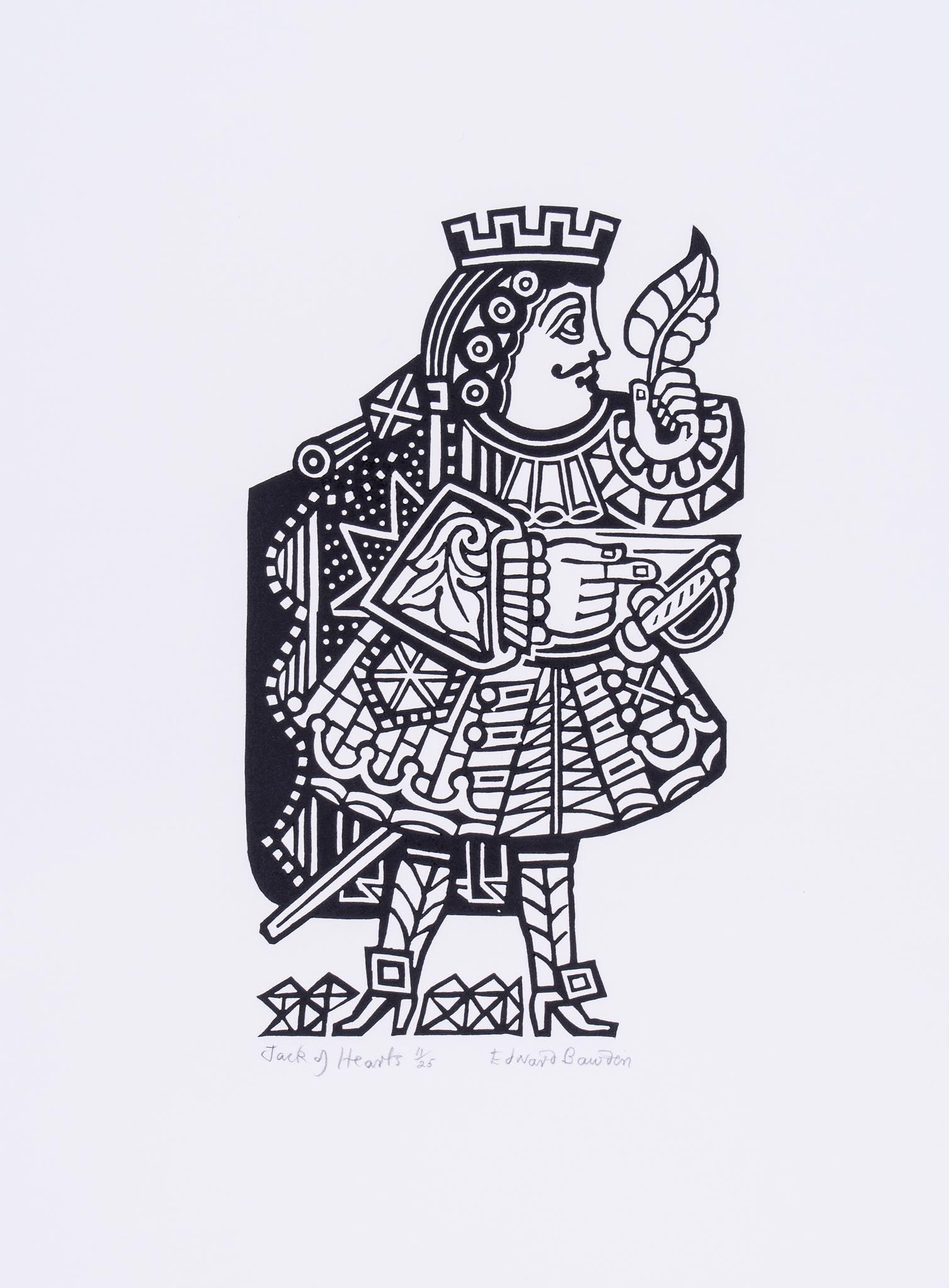 Edward Bawden (1903-1989) - The King of Hearts; The Jack of Hearts two linocuts, each signed and