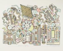 Sir Eduardo Paolozzi (1924-2005) - Study for a Tapestry l ithograph extensively hand-coloured in