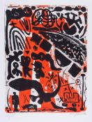 A.R. Penck (b.1939) - Memorial for Joseph Beuys lithograph printed in colours, 1986, signed and