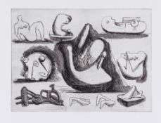 Henry Moore (1898-1986) - Sculptural Ideas 6 (c.585) two etchings the second with aquatint, 1980,