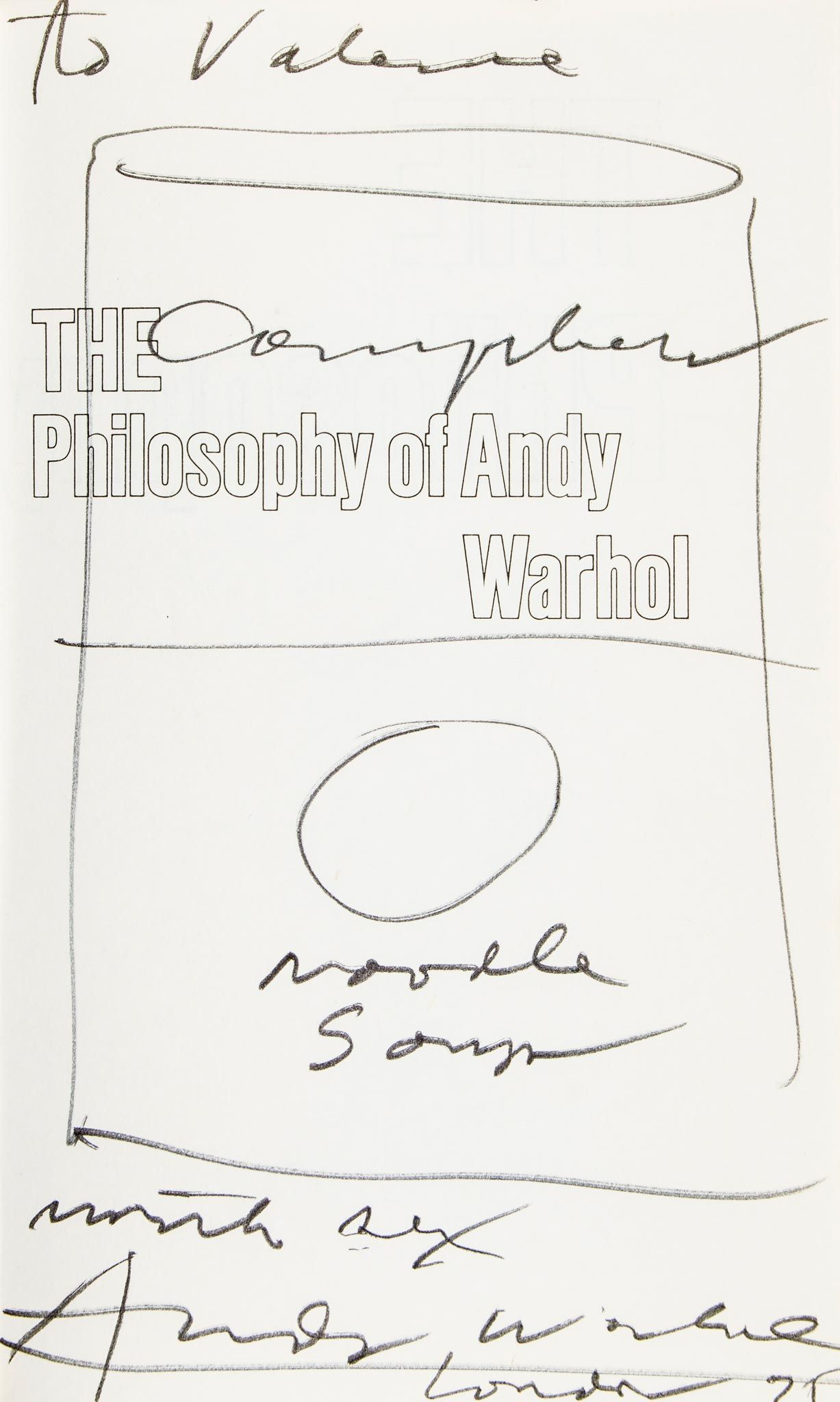 Andy Warhol (1928-1987) - The Philosophy of Andy Warhol The book 1975, signed, dedicated and with