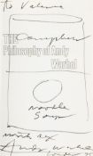 Andy Warhol (1928-1987) - The Philosophy of Andy Warhol The book 1975, signed, dedicated and with