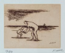Henry Moore (1898-1986) - Mother and Child B (c.710) etching printed in colours, 1984, signed in