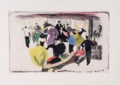 Unity Spencer (b. 1930) - Untitled (Dancers) lithograph with hand-colouring, 1954, on wove paper,