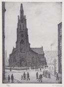Laurence Stephen Lowry (1887-1976) - St. Simon`s Church offset lithograph, signed in pencil,
