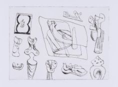 Henry Moore (1898-1986) - Sculptural Ideas 7 (c.586) etching, 1980, an impression from the first