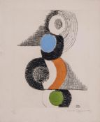 Sonia Delaunay (1885-1979) - Abstract etching with aquatint printed in colours, c.1920, signed in