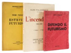 Somenzi (Mino) - Difendo il Futurismo,  illustrations, original illustrated wrappers, lightly faded,