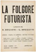 Periodicals.- - "La Folgore Futurista" Liriche - Parole in Libertà - Sintesi Teatrali, February