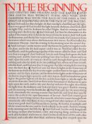 English Bible (The), 5 vol.,   [one of 500 copies], initials in red by Edward Johnston, light foxing