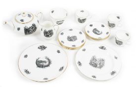 Whistler (Rex).- Wedgwood. - A bone china tea service in Clovelly View pattern designed by Rex
