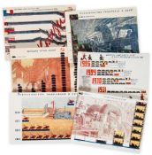 Soviet Propaganda.- - 6 postcards depicting Soviet industrial supremacy over the West, issued as the