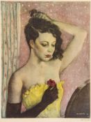 Whistler (Rex) - Girl with a Red Rose [Portrait of Lady Caroline Paget],  colour lithograph,