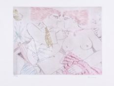 Alecos Fassianos (b.1935) Untitled etching with drypoint and aquatint, signed in