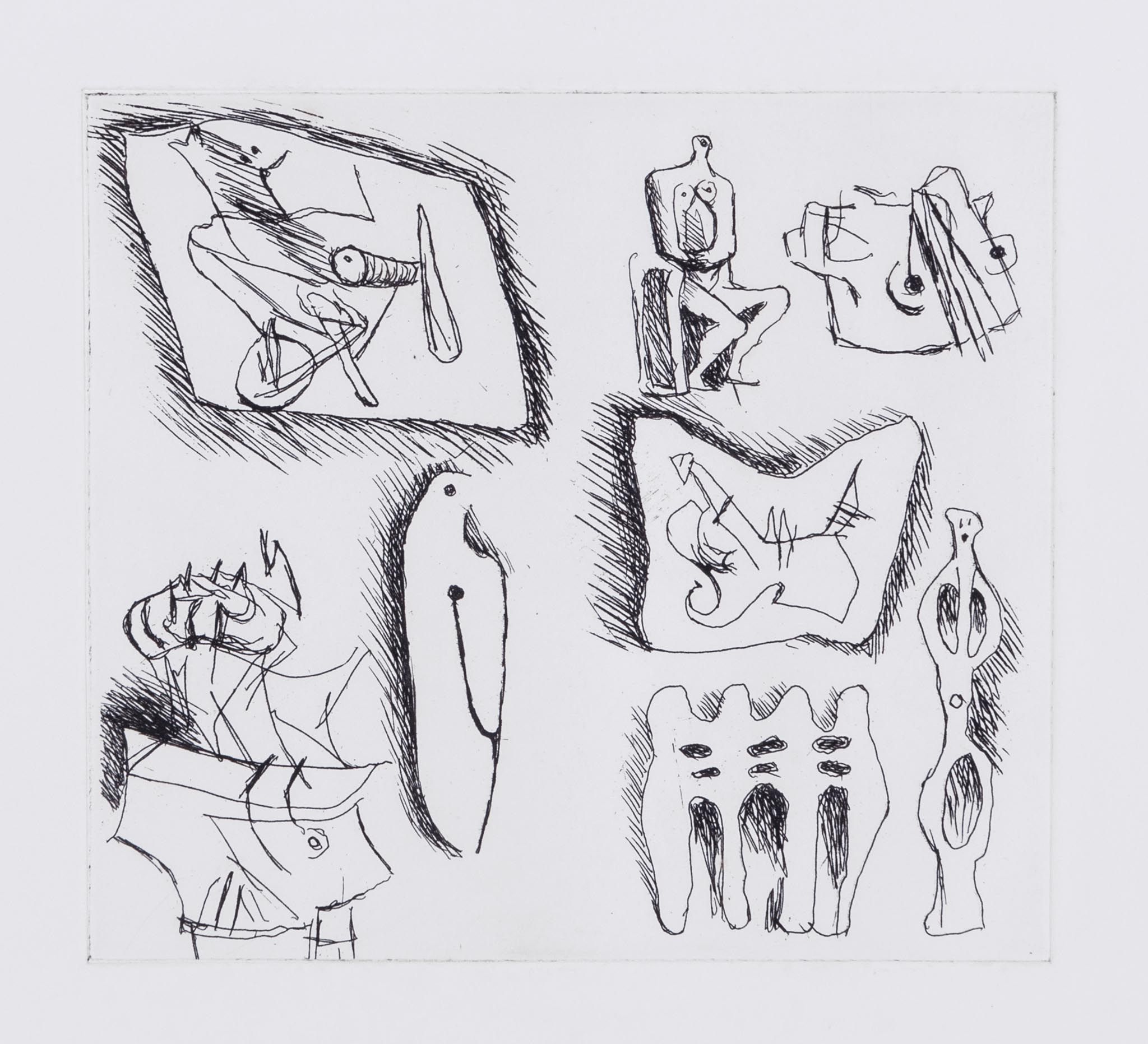 Henry Moore (1898-1986) Sculptural Ideas 3 (c.582) 219 x 245 mm (8 5/8 x 9 5/8 in)