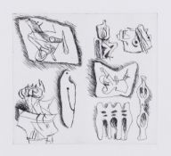 Henry Moore (1898-1986) Sculptural Ideas 3 (c.582) 219 x 245 mm (8 5/8 x 9 5/8 in)