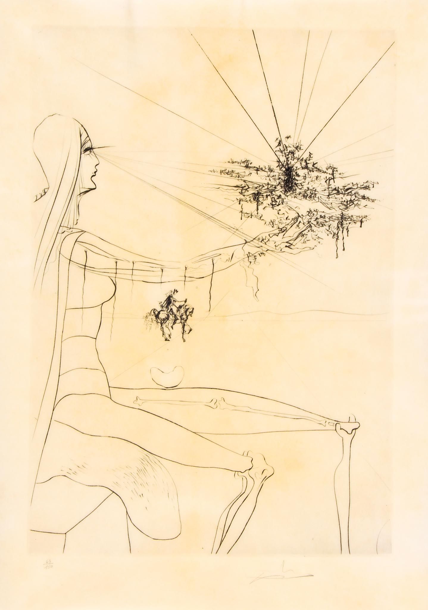 Salvador Dalí (1904-1989) C`est très Loin... from, ""Roi, je t`attends a Babylon"" (f.73-8H)