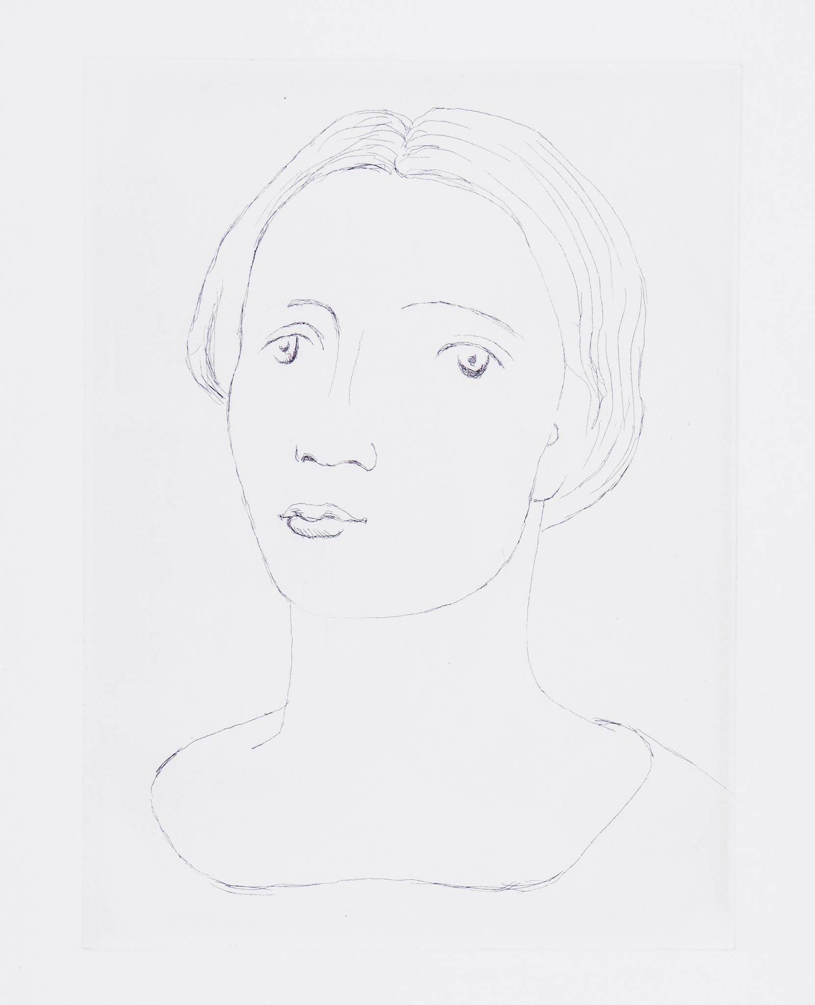 Henry Moore (1898-1986) Head of a Girl II (c.505) etching with drypoint, 1979, a proof aside from