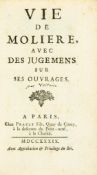 [Voltaire (François Marie Arouet de)] - La Vie de Moliere avec des Jugements ses Ouvrages, first