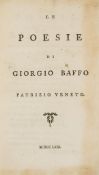 Baffo (Giorgio) - Le Poesie...Patrizio Veneto, first edition , light age-toning to early and later