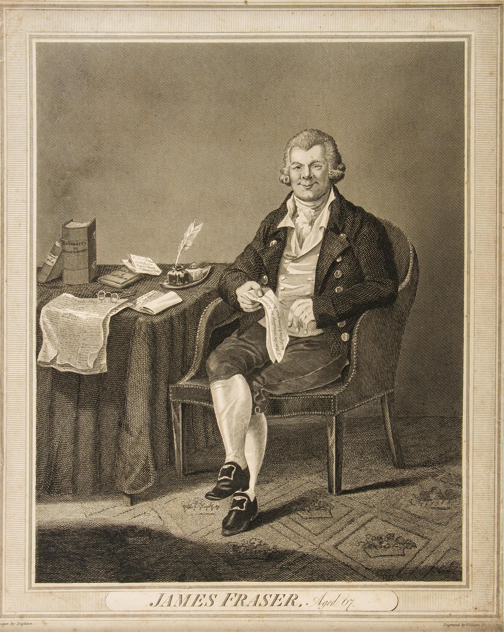 James Fraser, Aged 67, engraved portrait by William Poole after Robert Dighton James Fraser, Aged
