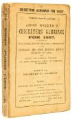 Wisden (John) - Cricketers` Almanack 1887, original wrappers, browned, spine ends very slightly