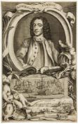 Admiral Vernon, engraved half-length portrait above a depiction of the... (Charles, engraver, 1720-