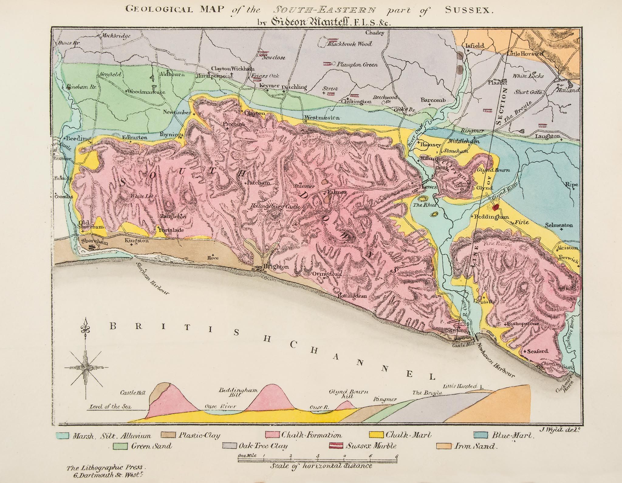 Mantell (Gideon) - The Fossils of the South Downs; or,  illustrations of the Geology of Sussex,