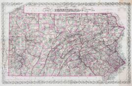 America.- Colton (G.W. & C.B.) - Colton`s New Township Map of the State of Pennsylvania,  engraved