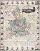Seaton (Robert) - This New Map of England & Wales..., map of England and Wales, with regional
